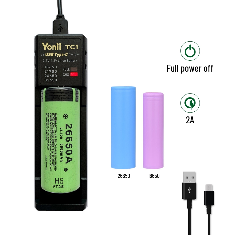 ที่ชาร์จไฟฉาย TC1 TC2 D3 สําหรับแบตเตอรี่ 18650 26650