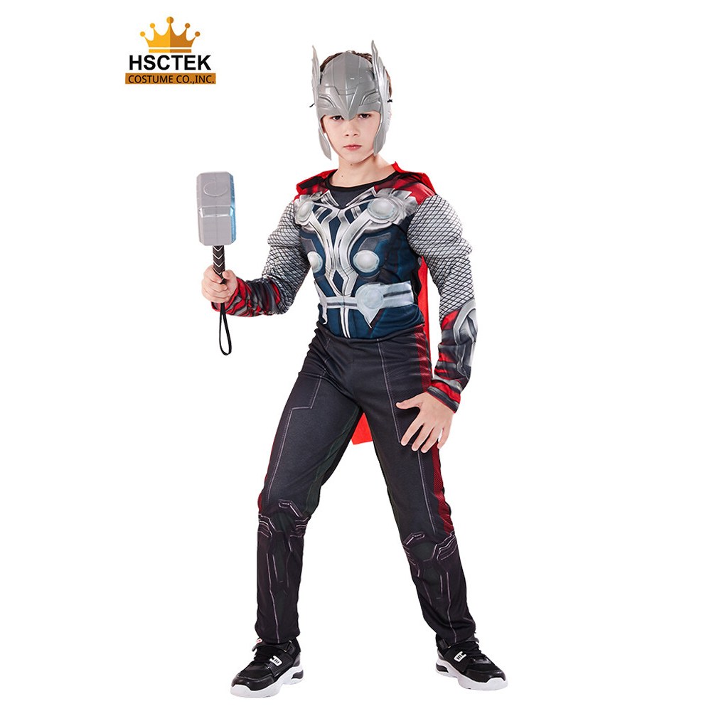 Hsctek ชุดThor ชุดซุปเปอร์ฮีโร่ ชุดฮีโร่ผู้ชาย ชุดแฟนซี ชุดแฟนซีเด็ก (ค้อนต้องซื้อแยกต่างหาก)