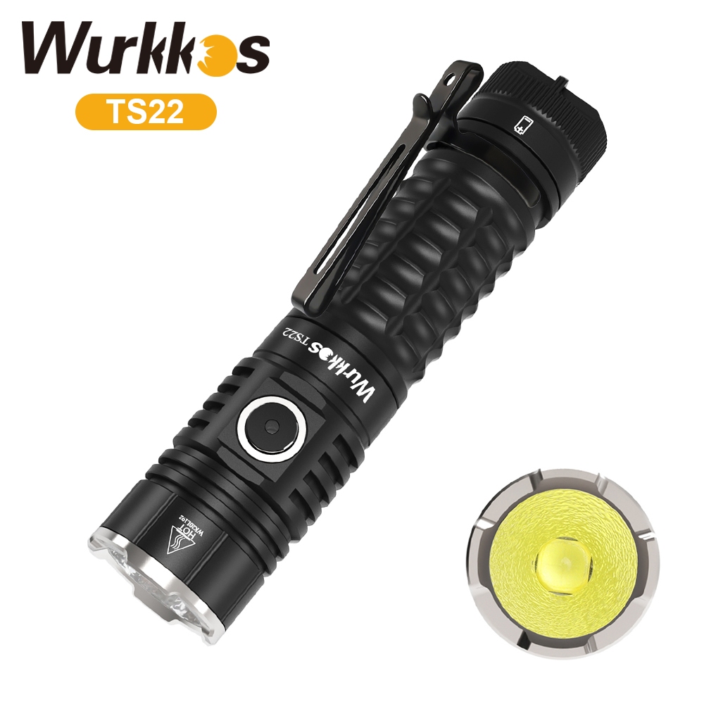 Wurkkos TS22 USB C ชาร์จ 21700 LED XHP70.2 ไฟฉาย 4500LM อันทรงพลัง