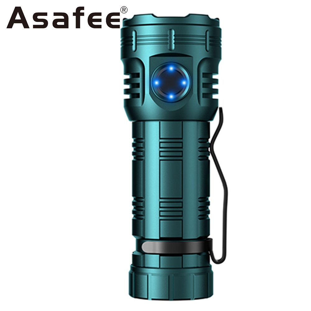 Asafee F82 3000LM ไฟฉายยุทธวิธี ขนาดเล็ก 8 * XPG LED สว่างมาก พวงกุญแจพลังงานสูง ไฟ LED แบบพกพา ชาร์จ Type-C IPX4 กันน้ํา แบตเตอรี่ 26650