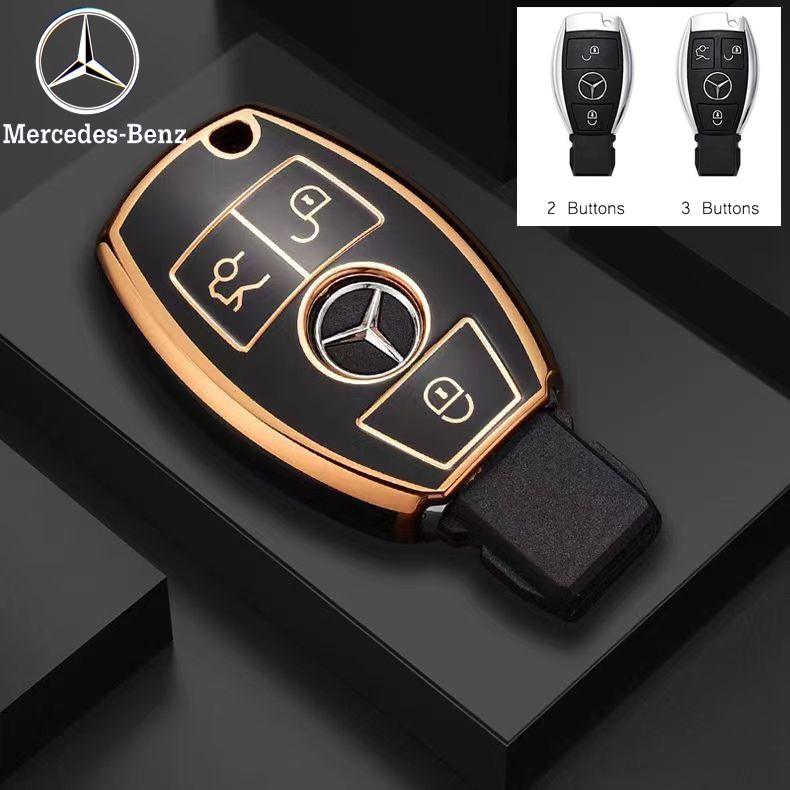 เคสกุญแจรีโมตรถยนต์ TPU 2 3 ปุ่ม สําหรับ Mercedes Benz A B C S Class AMG GLA CLA GLC W176 W221 W204 W205 AMG