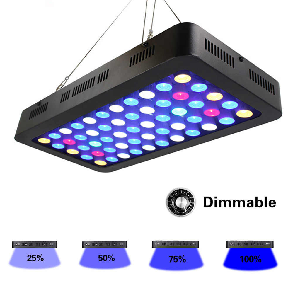 โคมไฟปะการัง Led 165W หรี่แสงได้ อุปกรณ์เสริม สําหรับปลูกพืชน้ําจืด ตู้ปลา