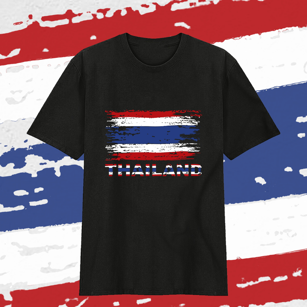 เสื้อยืด Thailand Bangkok Souvenir T-shirt ประเทศไทย ฝ้าย 100% เสื้อยืดท่องเที่ยวเชิงวัฒนธรรม