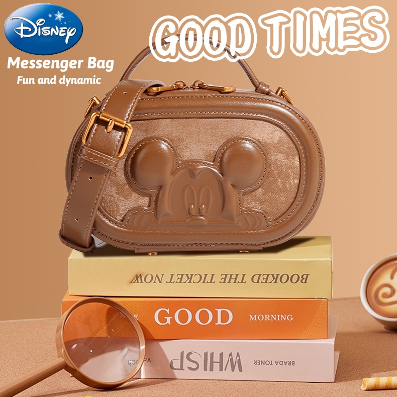 Disney อย ่ างเป ็ นทางการของแท ้ Mickey Series อินเทรนด ์ แฟชั ่ น Messenger กระเป ๋ า All-Match Simple Light Luxury กระเป ๋ าถือแบบพกพาน ้ ําหนักเบากระเป ๋ าสะพายความจุขนาดใหญ ่ ภาษาฝรั ่ งเศสคํา High @-