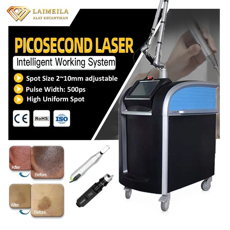 ซูเปอร์เลเซอร์ picosecond กำจัดกระ เลเซอร์ไม่เจ็บปวด เครื่องกำจัดรอยสัก กำจัดรอยแผลเป็นจากสิว super picosecond laser 755nm 1064nm เครื่องความงาม