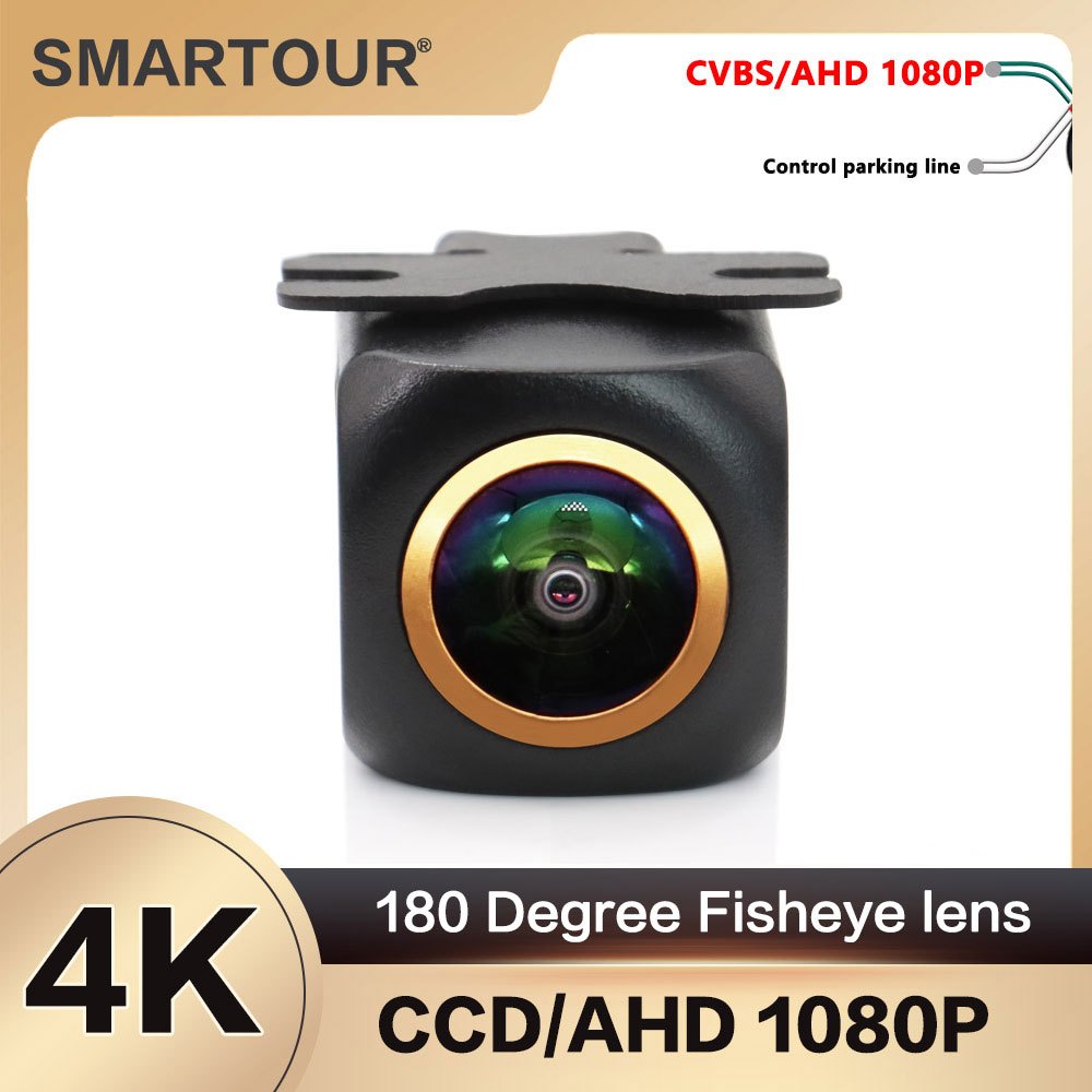 Smartour AHD CVBS CCD Fisheye เลนส์กล้องมองหลัง AHD 1080p มองเห็นที่มืด กันน้ํา สําหรับมอนิเตอร์ถอยห
