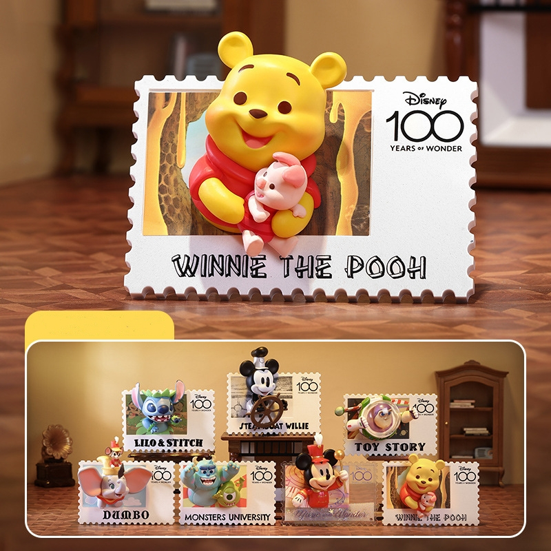 กล่องสุ่ม ตุ๊กตาดิสนีย์ Winnie the Pooh Buzz Lightyear Stitch 100 ปี ของเล่นสําหรับเด็ก