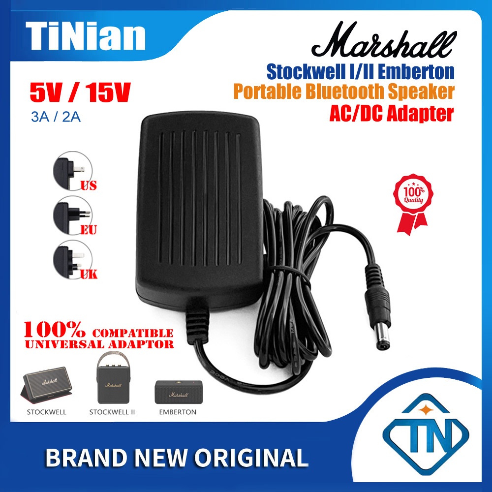 5V 15V 2A 1.8A เครื่องชาร์จอะแดปเตอร์ AC / DC สำหรับ Marshall Stockwell I / II Emberton ลำโพงบลูทู ธ