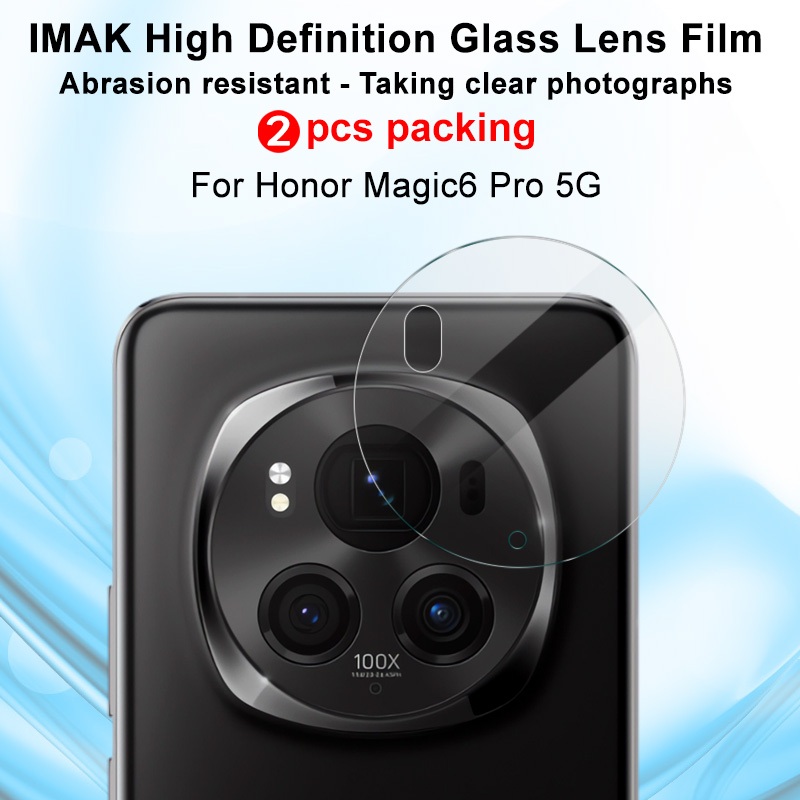 2 ชิ้น Honor Magic 6 Pro 5G กระจกนิรภัย เลนส์ ฟิล์มป้องกัน IMAK Magic6 Pro 5G HD กระจกใส ด้านหลัง กล้อง ฟิล์มหน้าจอ ป้องกันเลนส์
