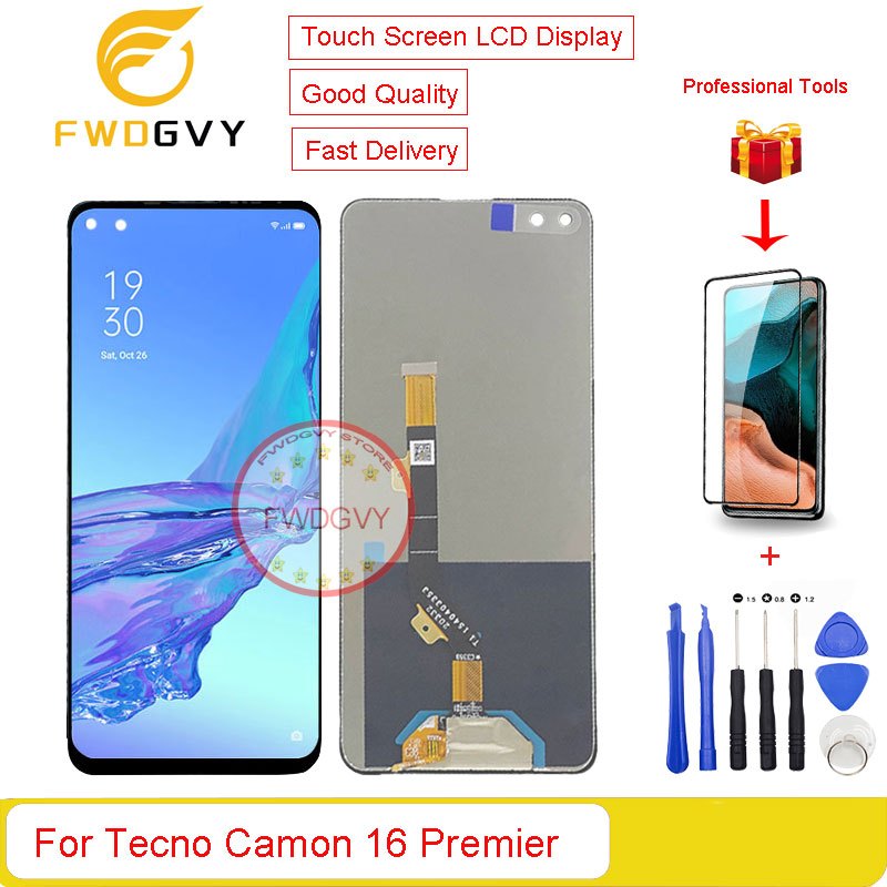6.85 นิ้วสําหรับ Tecno Camon 16 Premier CE9 ด้านหน้าจอแสดงผล LCD Touch Screen Digitizer Lcds เปลี่ยน