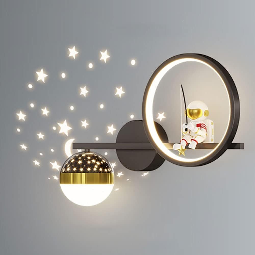 นักบินอวกาศ LED โคมไฟติดผนังสำหรับห้องนอนเด็ก โคมไฟติดผนังโมเดิร์น ข้างเตียงตกแต่ง