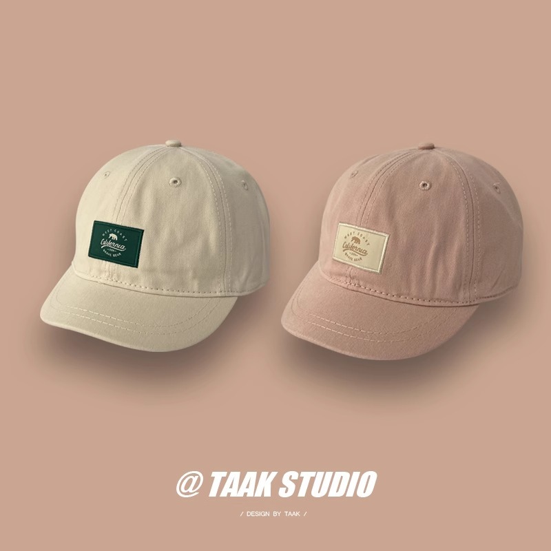 หมวกเบสบอล ปีกสั้น ลายหมีขั้วโลก สีชมพู แฟชั่นฤดูร้อน สไตล์ญี่ปุ่น สําหรับผู้ชาย และผู้หญิง