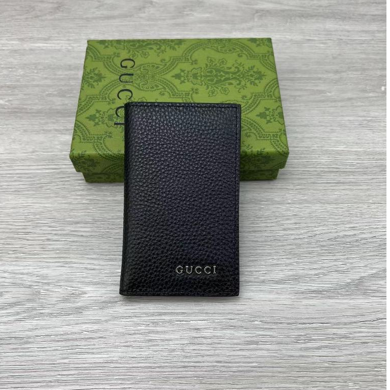 GUCCI กระเป๋าหนัง GG ใส่บัตรได้ คุณภาพสูง สีเขียว สําหรับผู้ชาย 771159 หนัง