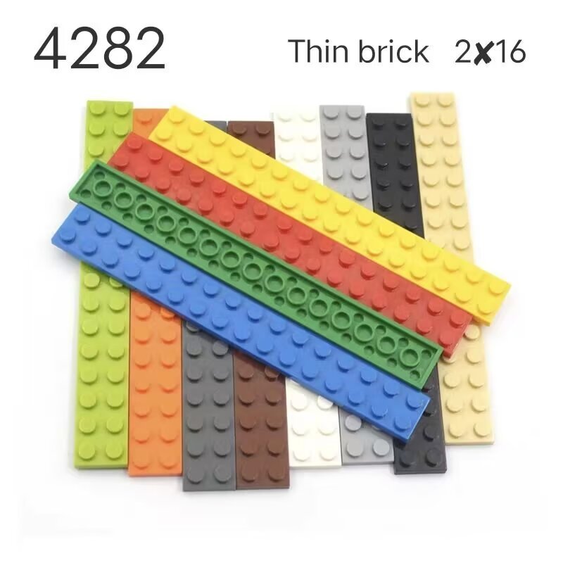 Moc ใช้งานร่วมกับ Lego 4282 อนุภาคขนาดเล็กอิฐบาง 2x16 Building Enlightenment การศึกษา Building Block ของเล่น