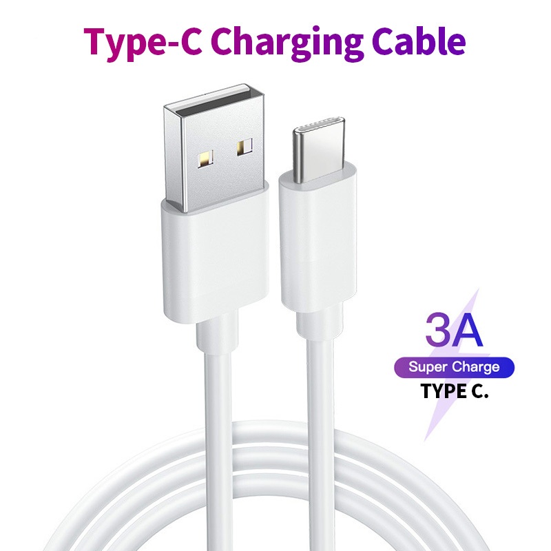 สายชาร์จ Type C Type-C 3A 1 เมตร ชาร์จเร็ว ซิงค์ข้อมูล สายชาร์จ USB สําหรับ Realme Xiaomi แท็บเล็ต สายเคเบิลโทรศัพท์มือถือ