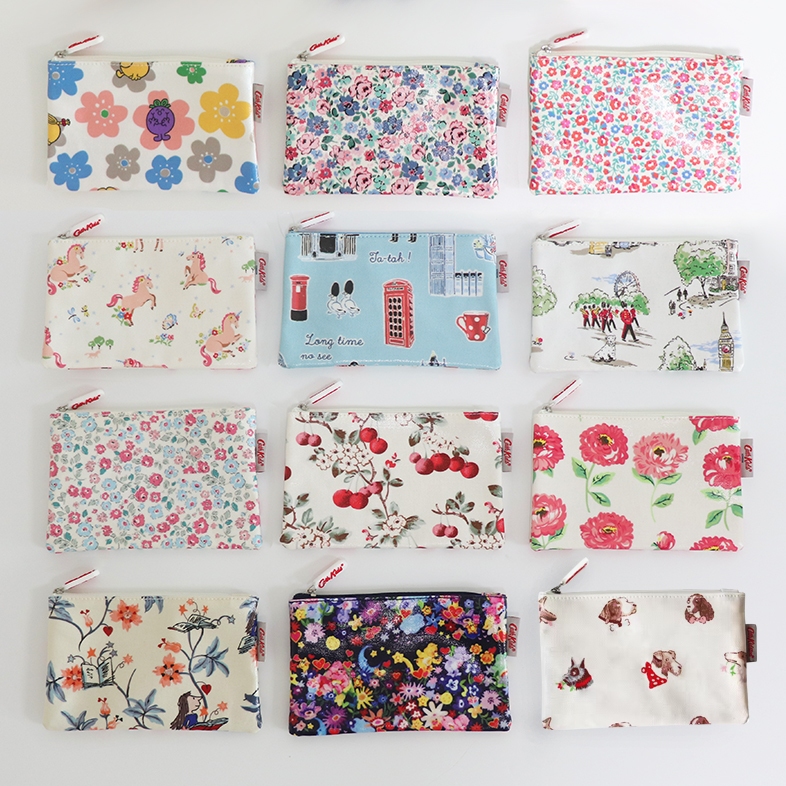 Cath kidston กระเป ๋ าใส ่ เหรียญหญิงขนาดเล ็ ก Mini กระเป ๋ าใส ่ เหรียญซิปกระเป ๋ าเครื ่ องสําอางแบบพกพากระเป ๋ าคลัทช ์ ขนาดเล ็ กกระเป ๋ าเก ็ บผ ้ าใบพิมพ ์ กล ่ องดินสอ