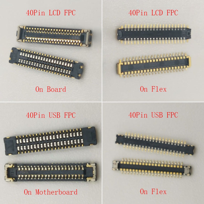 2-10pcs 40pin จอแสดงผล LCD Flex FPC Connector บนสําหรับ Xiaomi CC9PRO Redmi Note8pro Note7Pro Hongmi Note7 Pro Note8 Pro หมายเหตุ 7 8 เครื่องชาร์จ Usb ปลั๊กชาร์จ