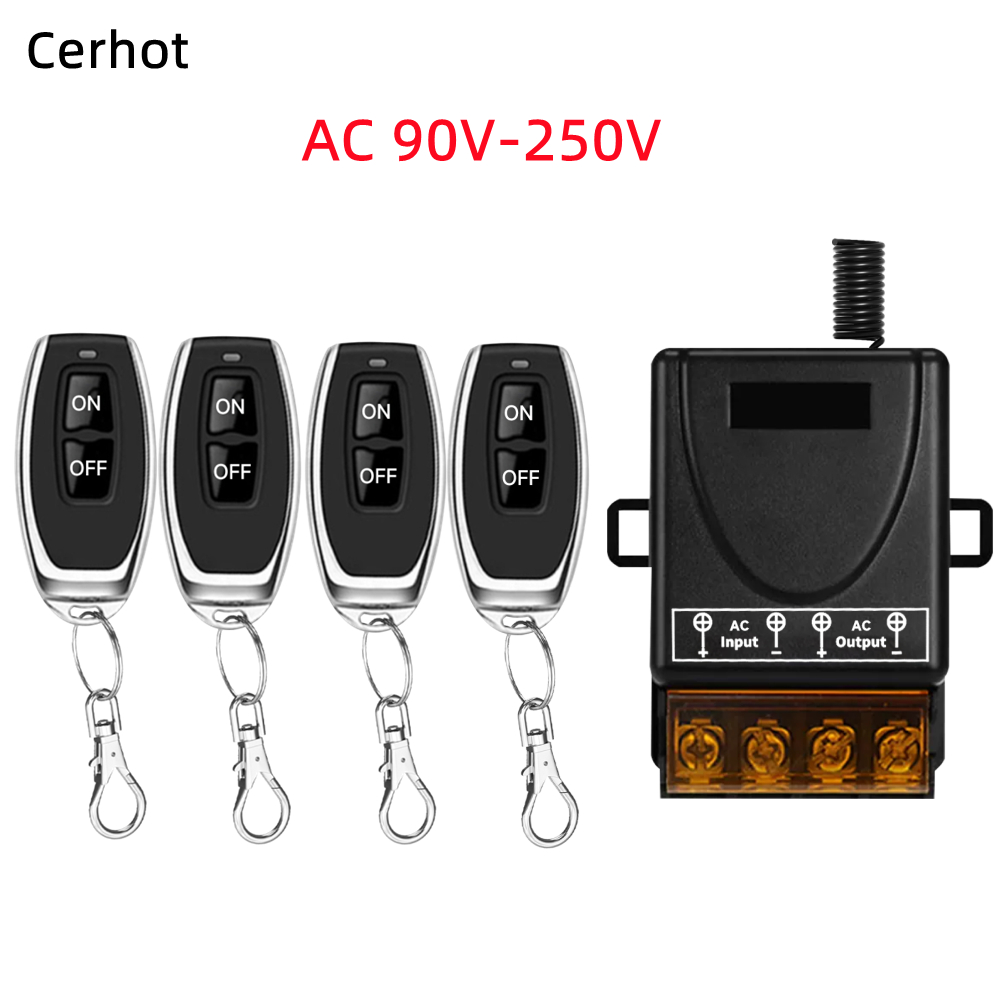 Cerhot รีโมตคอนโทรลไร้สาย 30A AC 100V-250V RF สําหรับสวิตช์ไฟเพดาน 110V 120V 220V 230V