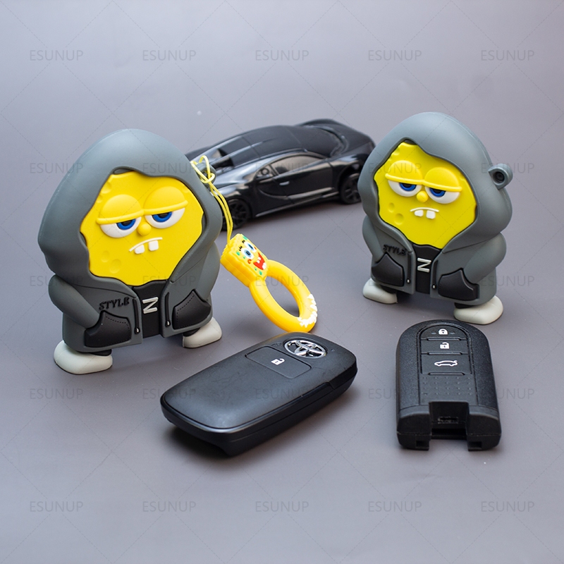 ใหม่ เคสกุญแจรีโมตรถยนต์ ลาย Spongebob สําหรับ Toyota Veloz cross Advance Raize Yaris Ativ 2022-2023 rush 2019 wigo gen3 Daihatsu Rocky xemia