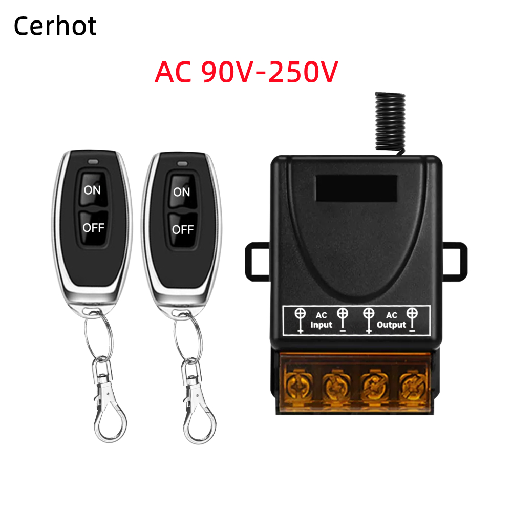 Cerhot สวิตช์รีโมตคอนโทรลไร้สาย AC 85-250V 30A 5000W รีเลย์สวิตช์ RF สําหรับเครื่องใช้ในครัวเรือน ปั๊ม ไฟเพดาน และอุปกรณ์ไฟฟ้า ระยะไกล 3000 เมตร