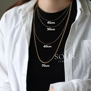 *สร้อยคอนกันน้ำ*ขั้นพื้นฐาน หนาขึ้น บาง ชุบทอง 18K ขั้นพื้นฐานสร้อยคอโซ่ เงิน* แท้ สแตนเลสไทเทเนียม 316L * สร้อยแฟชั่นผู้ชาย ผู้หญิง อยาว เปล่า กึ่ง คอเงินสีทอง NL001