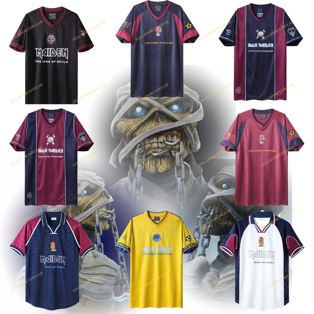 เสื้อกีฬาแขนสั้น ลายทีมชาติฟุตบอล Iron Maiden 1999 -2001 2008 2016 ชุดเหย้า สไตล์เรโทร สําหรับผู้ชาย