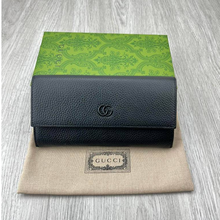【 พร้อมส่ง + กล่องสีเขียว 】 Gucci's กระเป๋าสตางค์ หนังวัวแท้ ใบยาว สําหรับผู้หญิง