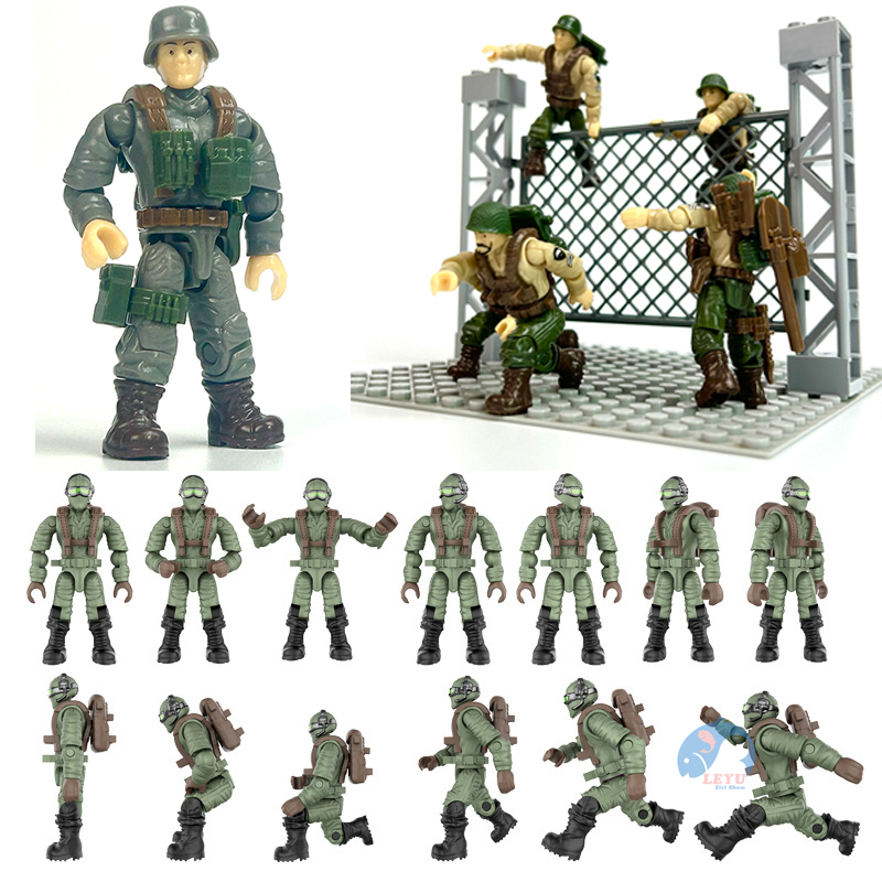 Micro Action Figure รุ่น WW2 ทหารทหาร Series Building Blocks ของเล่น Minifigures ของเล่นเด็ก