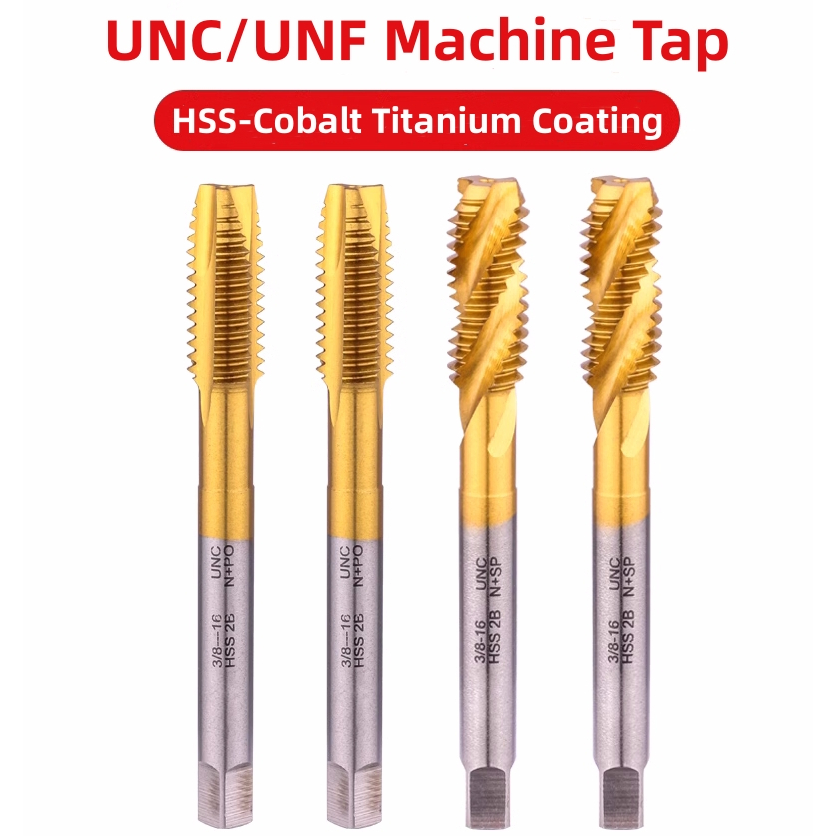 ดอกต๊าปเกลียว เคลือบไทเทเนียม HSS-Co UNC UNF สําหรับสเตนเลส คาร์บอน 1 ชิ้น