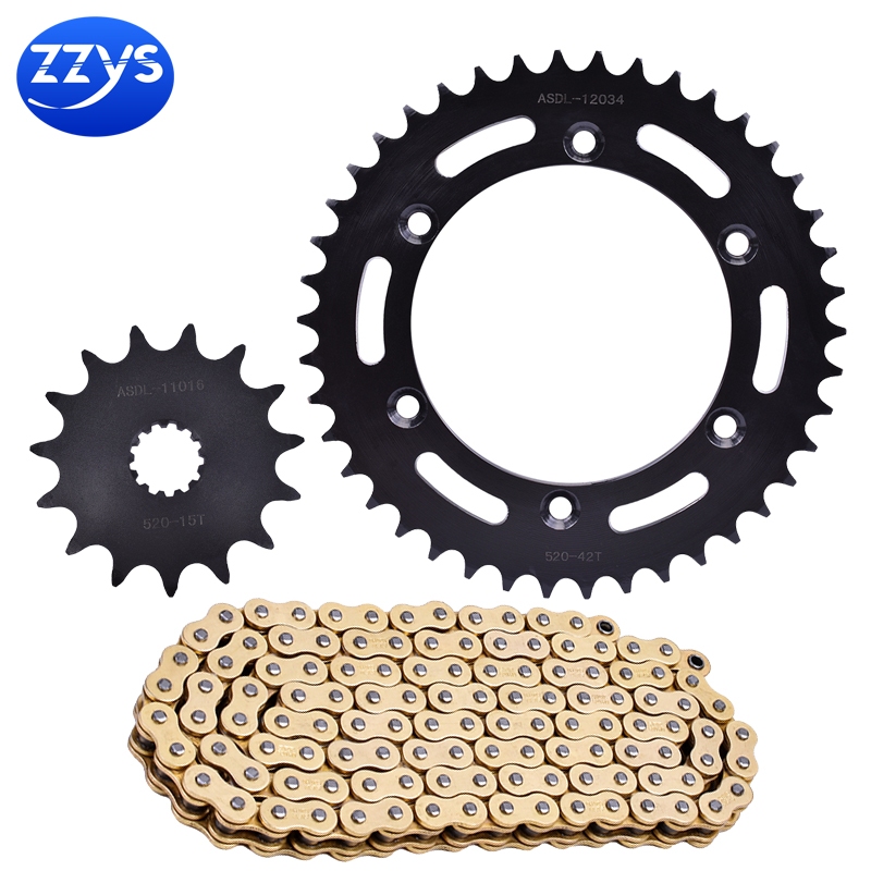 520 15T 42T รถจักรยานยนต์ด้านหน้าด้านหลังเฟืองโซ่ชุดสําหรับ Suzuki DRZ400 S 00-20 DRZ400 SM 05-20 DR