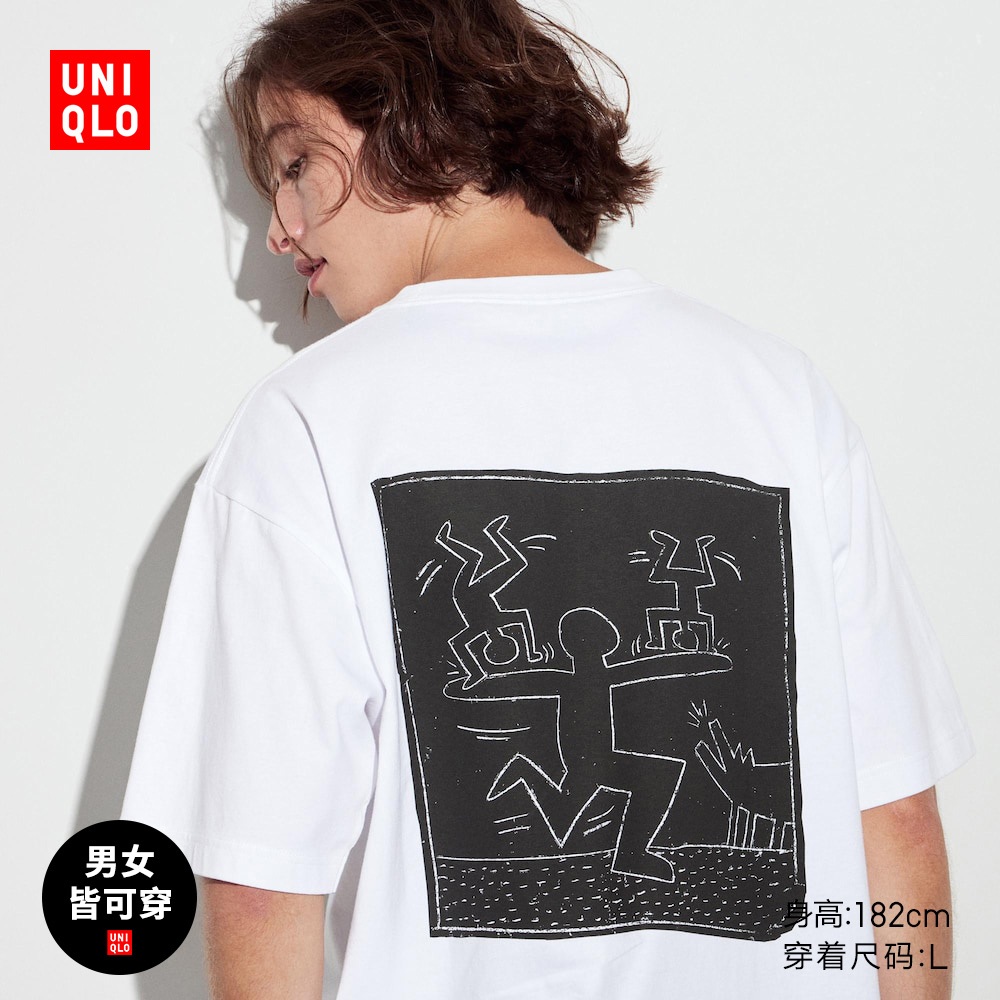 Uniqlo ใหม่ เสื้อยืดแขนสั้น พิมพ์ลาย UT Keith Haring สําหรับผู้ชาย และผู้หญิง 24 469332