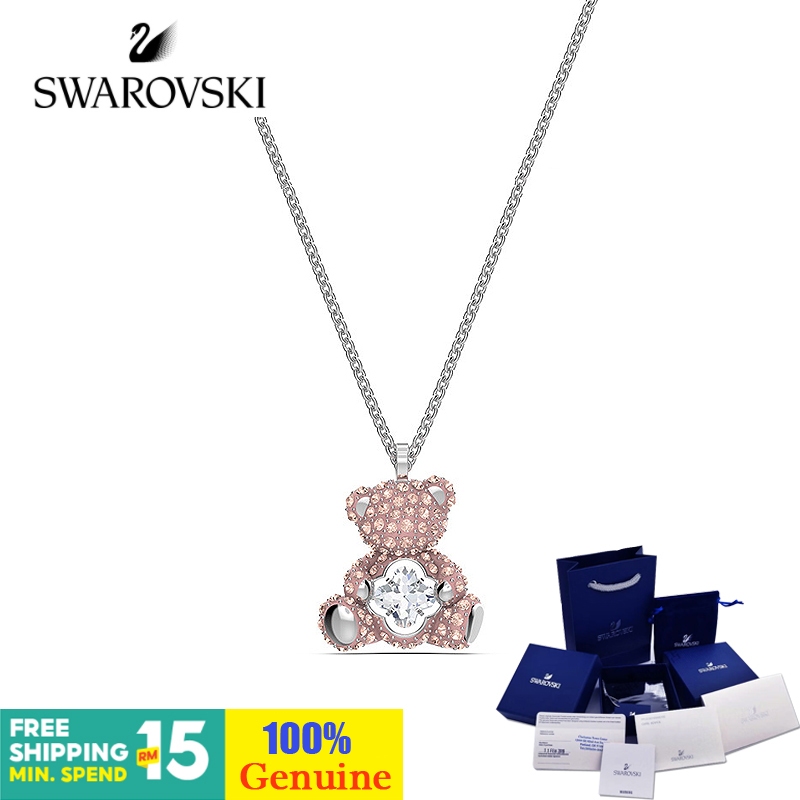 Swarovski Original 100% TEDDY สร้อยคอหมีผู้หญิงสร้อยคอสร้อยคอผู้หญิงสร้อยคอไม่ซีดจางของขวัญวันเกิดเงินสเตอร์ลิงสร้อยคอจี้ Moissanite สร้อยคอ Charm Swan สร้อยคอ Swarovski Malaysia