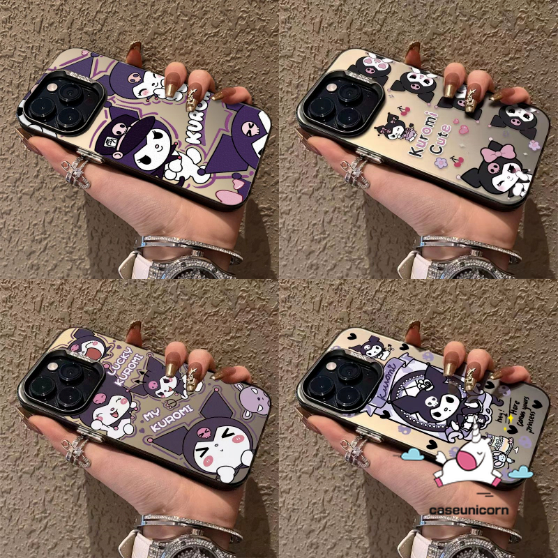 เคสโทรศัพท์มือถือ ซิลิโคนนิ่ม กันกระแทก ลายการ์ตูนคุโรมิน่ารัก หรูหรา สําหรับ IPhone 15 11 12 13 14 Pro Max X XR XS 15 Pro Max Max
