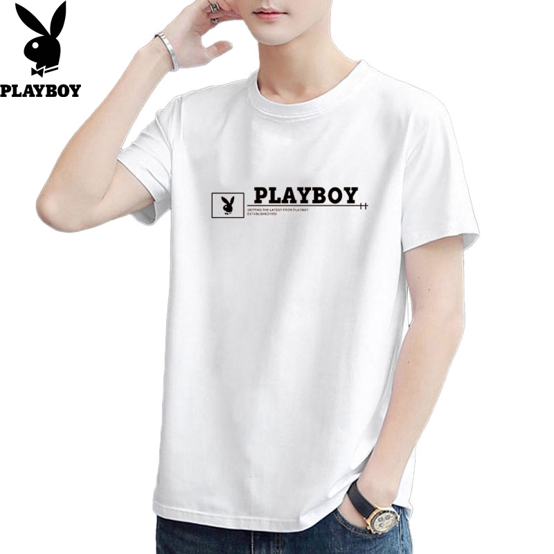 PLAYBOY Men's Short-sleeved T-shirt Summer Oversized Outdoor Couple Wear Beach