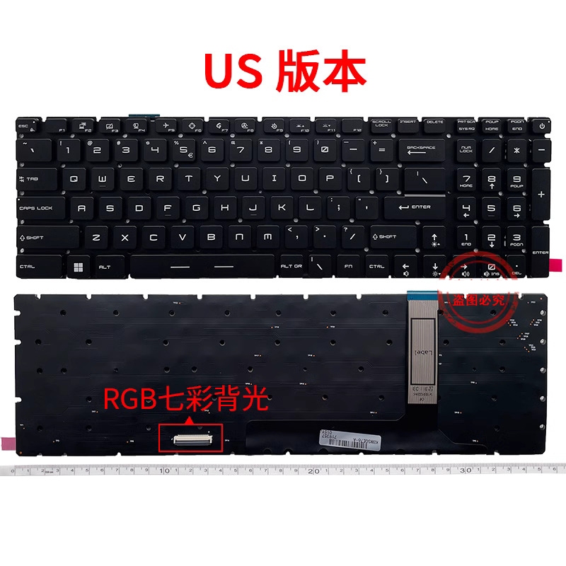 ใหม่สําหรับ MSI GE76 GP76 GS76 MS-17K3 MS-17K4 MS-17KK US คีย์บอร์ด RGB Backlight
