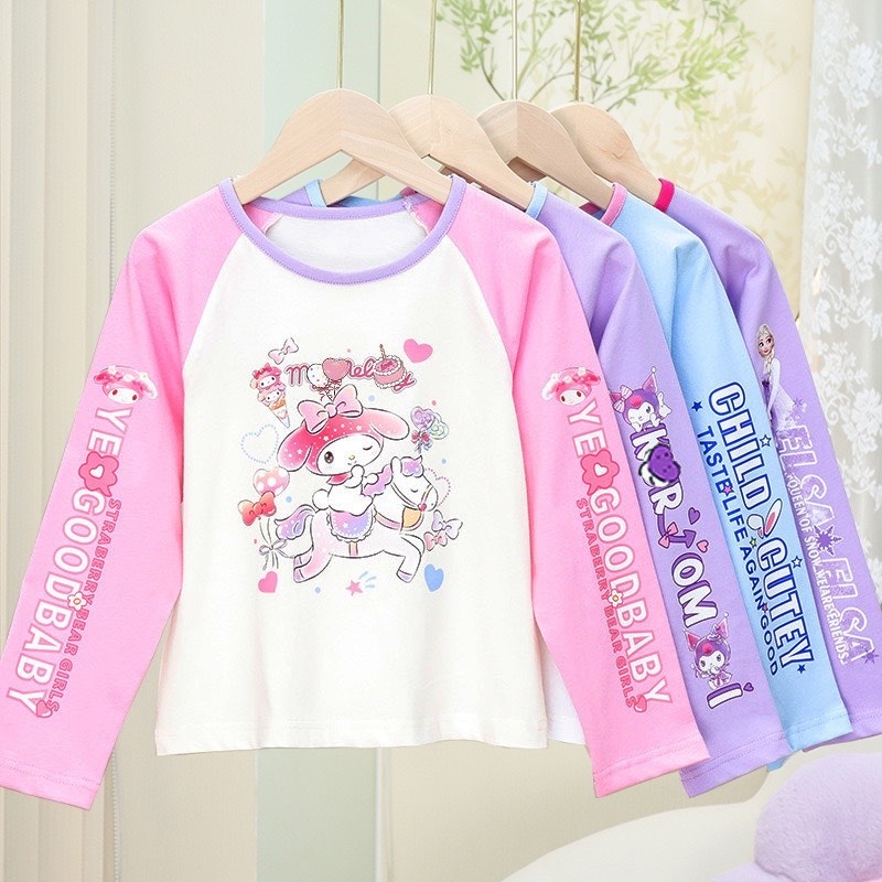 เสื้อกันหนาวแขนยาว ผ้าฝ้าย ลายการ์ตูน สไตล์เกาหลี แฟชั่นฤดูใบไม้ผลิ และฤดูใบไม้ร่วง สําหรับเด็กผู้หญิง อายุ 2-10 ปี