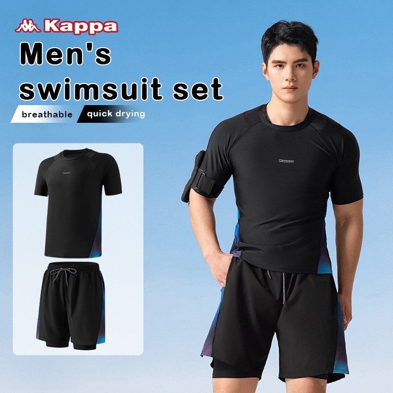 Kappa ชุดว่ายน้ํา ผ้ายืดหยุ่น ระบายอากาศ แห้งเร็ว น้ําหนักเบา สําหรับผู้ชาย 2024