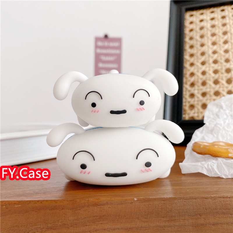 เคสหูฟังสเตอริโอ ซิลิโคนนิ่ม กันกระแทก ลายการ์ตูนน่ารัก สีขาว พร้อมแหวนชาร์จ สําหรับ AirPods 1 2 3 Pro 2