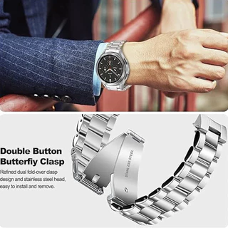 Quick Fit สายสแตนเลสสําหรับ Galaxy Watch 6 Classic 47 43 มม.สายโลหะสําหรับนาฬิกา 7 6 5 4 40 44 มม.ปลายโค้ง