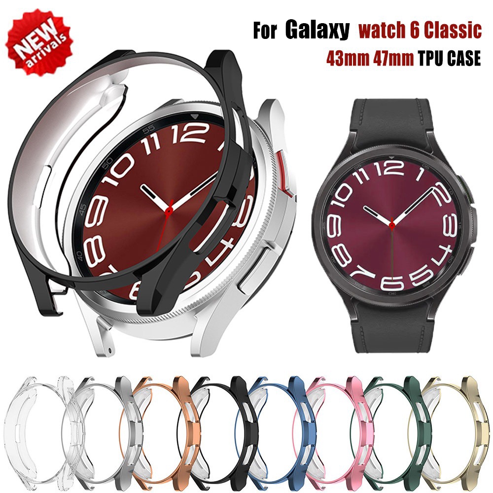 เคสนาฬิกาข้อมือ ชุบนิ่ม กรอบกลวง สไตล์คลาสสิก สําหรับ Samsung Galaxy Watch 6 Classic 43 มม. 47 มม. Watch 6