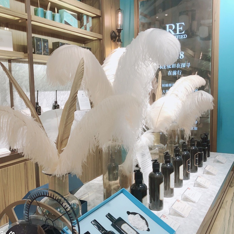 Wolsale Elegant สีขาวขนนกกระจอกเทศสําหรับงานฝีมือ 30-55 ซม.อุปกรณ์งานแต่งงาน Carnival Dancer ตกแต่ง plumas Plumages