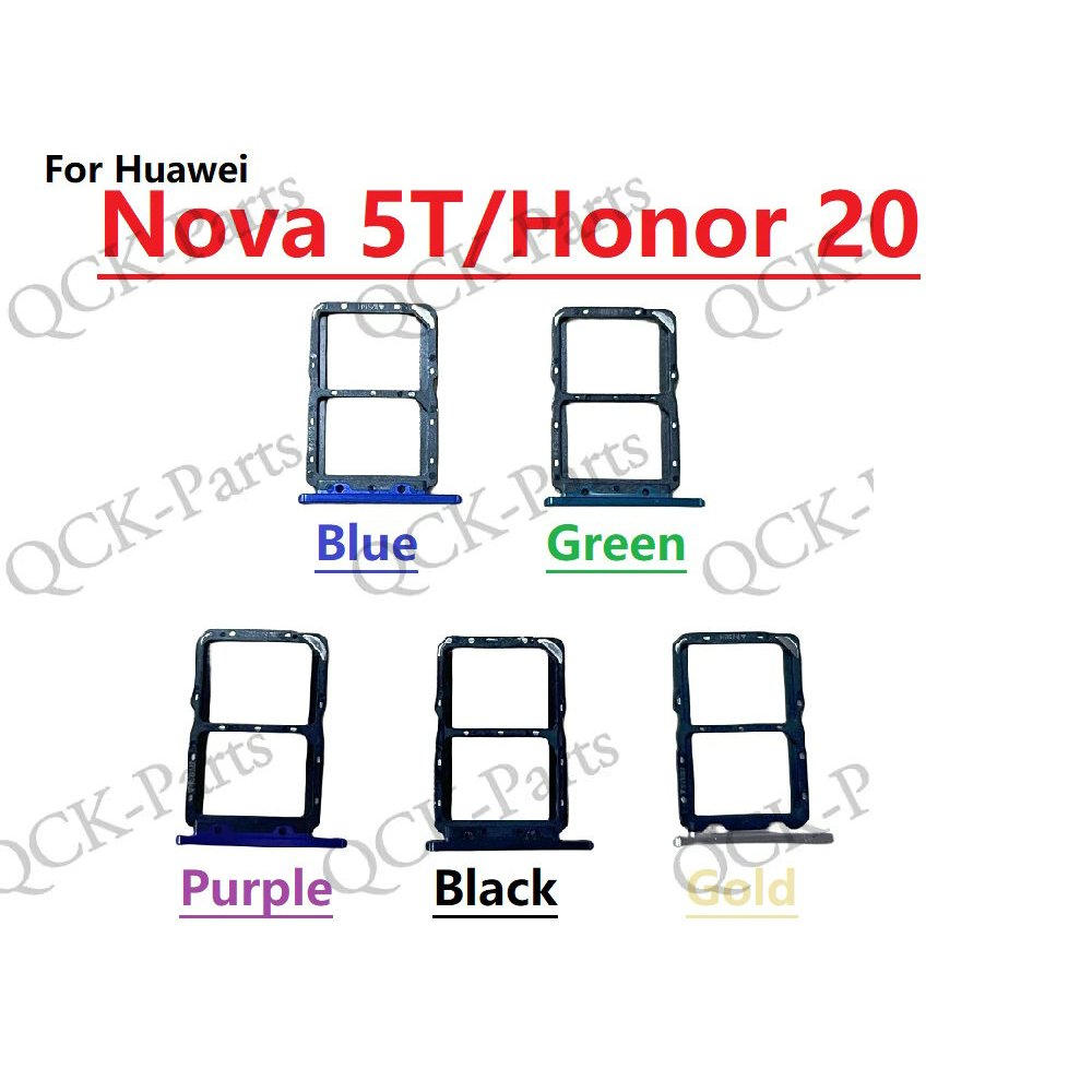 สําหรับ Huawei Nova 5T ซิมการ์ดถาดสําหรับ Honor 20 Sim Reader ช่องเสียบการ์ดซ็อกเก็ตอะไหล่ซ่อม