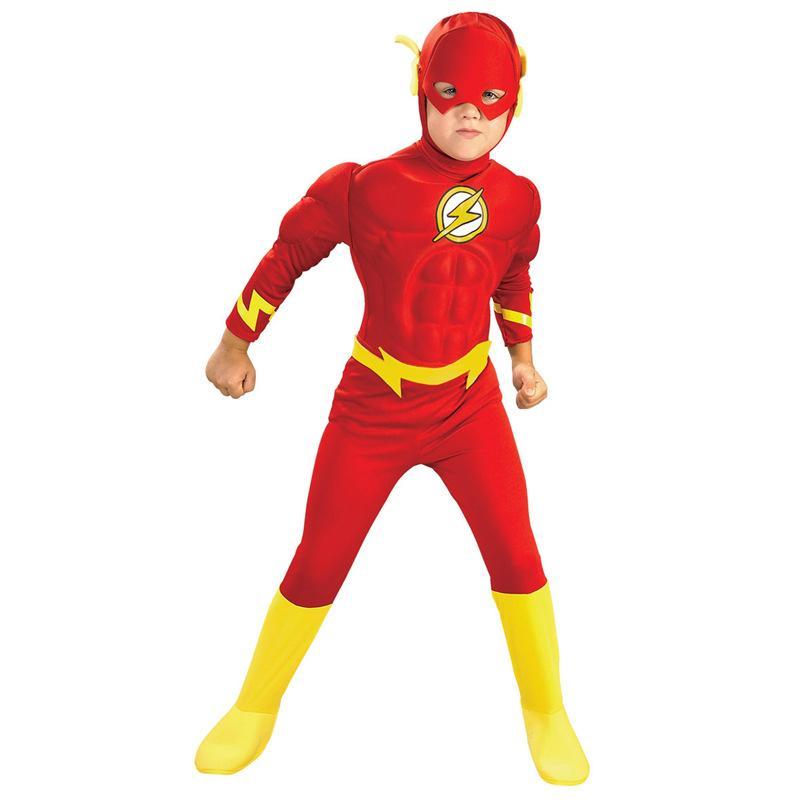 กัปตันอเมริกา ชุดแฟนซีผู้ใหญ ชุดแฟนซีเด็ก ชุดแฟนซี ตัวต่อของเล่น Muscle The Flash Costume, Superhero Cosplay Suit for Kids