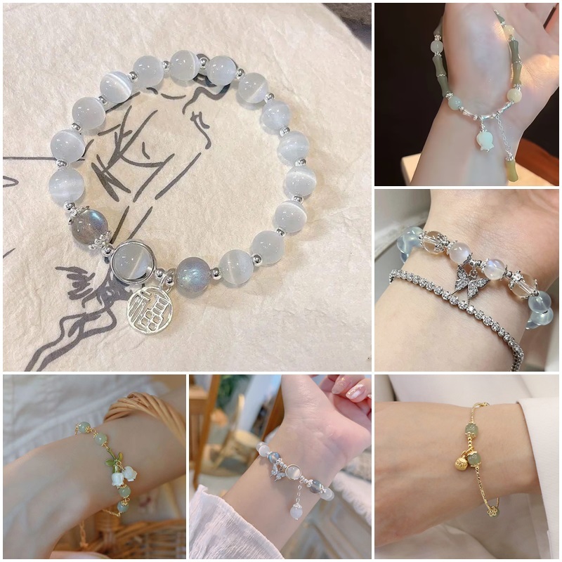 สร้อยข้อมือ กําไลข้อมือ ผีเสื้อ สีสันสดใส เครื่องประดับแฟชั่น สําหรับเด็กผู้หญิง ของขวัญวันเกิด