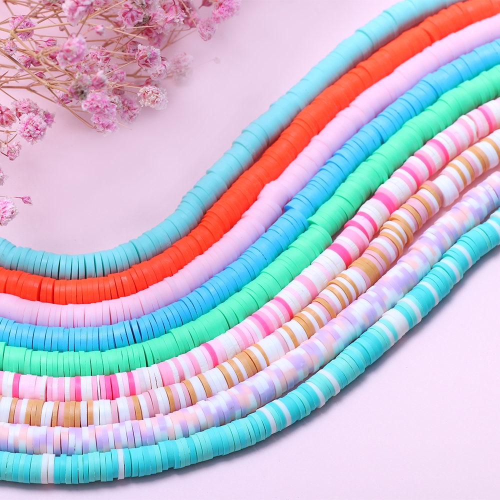 ลูกปัดดินโพลิเมอร์ ทรงกลมแบน 6 มม. 300 ชิ้น สําหรับทําเครื่องประดับ DIY