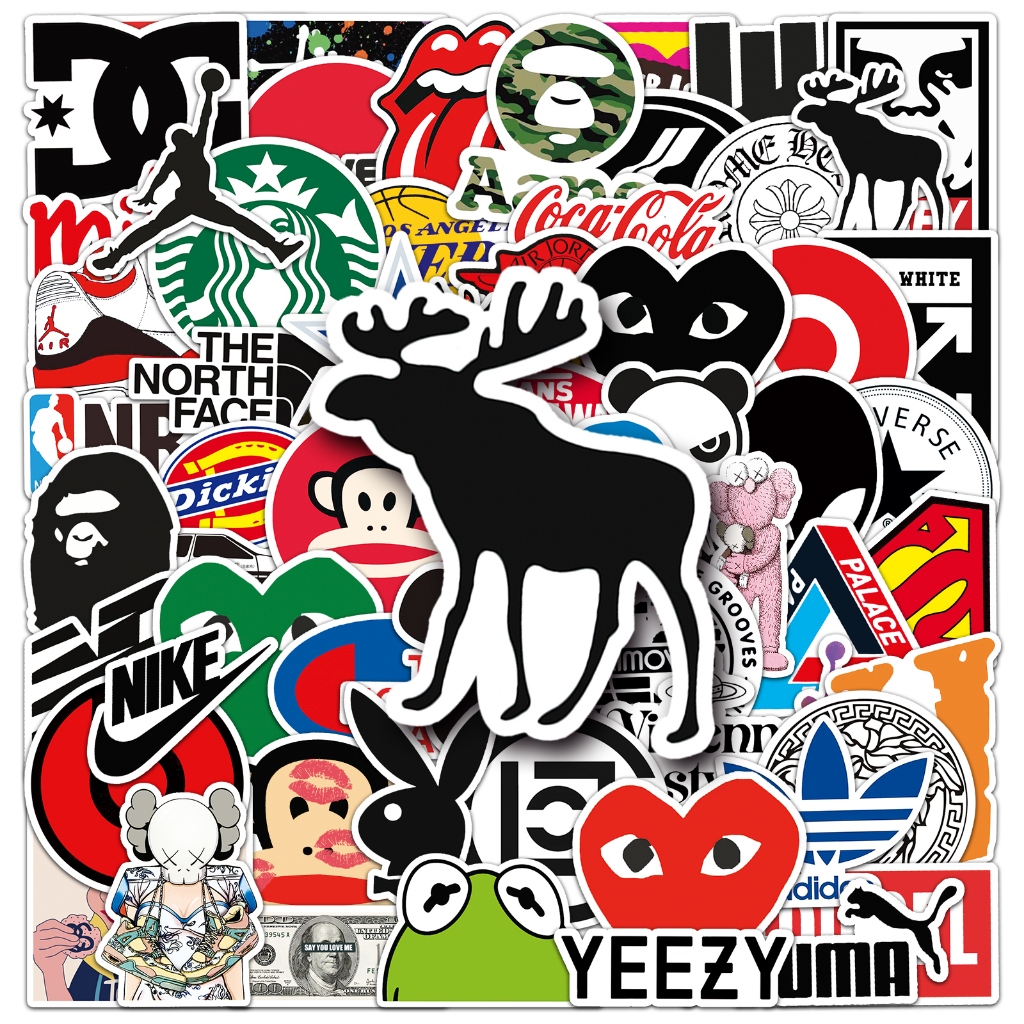 67/10pcs ใหม่ Co Branding สติกเกอร์สําหรับ DIY โทรศัพท์โน้ตบุ๊คจักรยานหมวกกันน็อครถ Graffiti กันน้ําตกแต่ง Decal ของขวัญ