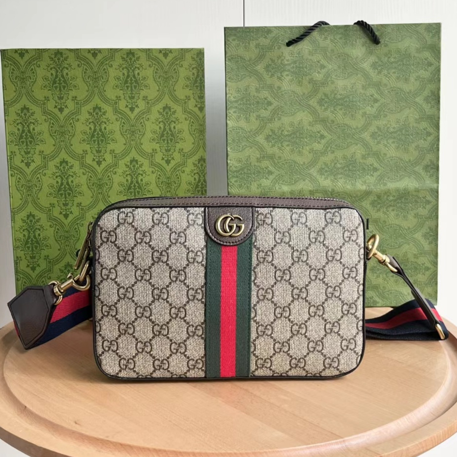 【 Box 】 GG Ophidia series กระเป๋าเป้สะพายหลัง Gucci อเนกประสงค์ ใส่กล้องได้ทั้งชาย และหญิง สไตล์: 699439