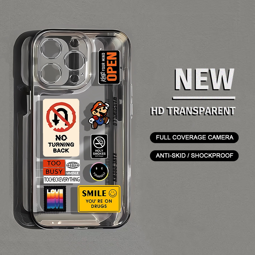 เคสโทรศัพท์มือถือแบบนิ่ม ใส ลายการ์ตูนมาริโอ้ HD สําหรับ iPhone 15 14 13 12 11 Promax 7 8 Plus X XR Xs Max