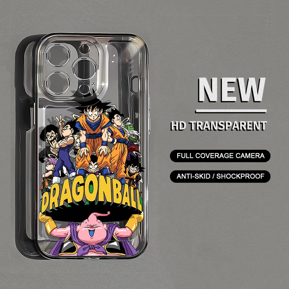 เคส iPhone สําหรับ 15 / 14 / 13 / 12 / 11 Promax HD โปร่งใส Dragon Ball การ์ตูนปลอกอ่อนสําหรับ iPhone 7 / 8 Plus / X / XR / Xs Max Cover