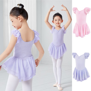 SWEAR ชุดเดรสบัลเล่ต์ แขนระบาย ผ้าตาข่าย 2 ชั้น สีชมพู สําหร…